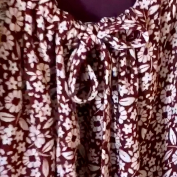 Anna Sui x Free People Upcycle Puff Sleeve Med Red Multi-print Silk Shift Mini - Picture 2 of 5